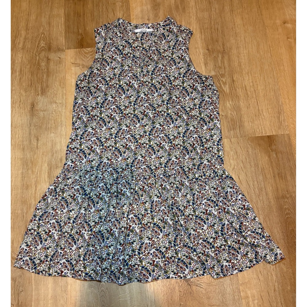 Ro&De Anthropologie Paisley Floral Print Dress Size XS Drop Waist‎ Ruffle Hem